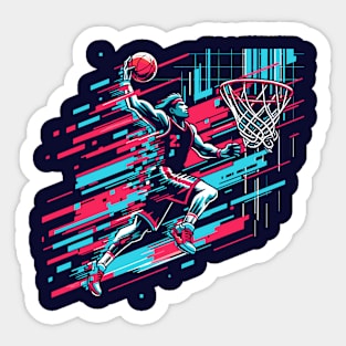 Glitch Ballin': 8-Bit Baller Vibes for the Digital Dribbler Sticker